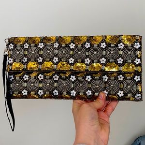 Clutch sequinned handmade.